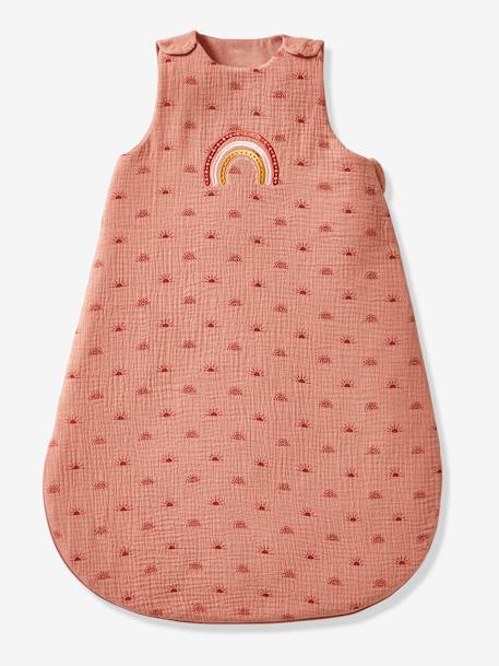 Summer Special Baby Sleep Bag in Organic Cotton* Gauze PINK MEDIUM SOLID WITH DESIG - vertbaudet enfant 
