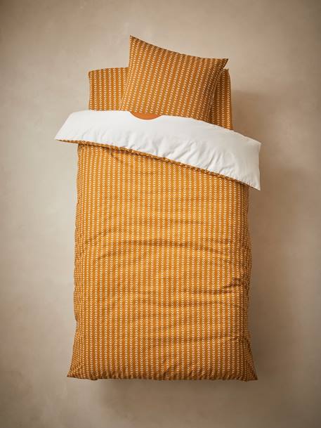 Duvet Cover + Pillowcase Set for Children, Wild Sahara BROWN MEDIUM SOLID WITH DESIGN - vertbaudet enfant 