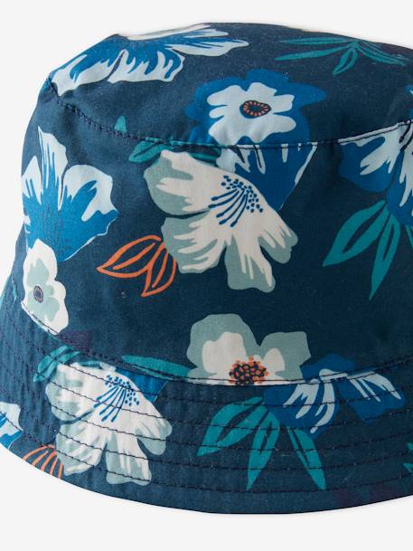 Reversible Bucket Hat for Girls GREEN DARK 2 COLOR/MULTICOLORR - vertbaudet enfant 
