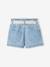 Paperbag Shorts with Belt for Babies BLUE LIGHT WASCHED - vertbaudet enfant 