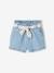 Paperbag Shorts with Belt for Babies BLUE LIGHT WASCHED - vertbaudet enfant 