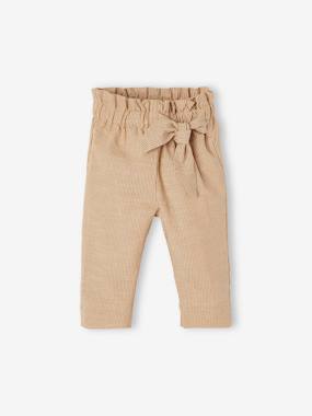 Striped Trousers with Elasticated Waistband for Baby Girls  - vertbaudet enfant