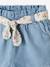 Paperbag Shorts with Belt for Babies BLUE LIGHT WASCHED - vertbaudet enfant 