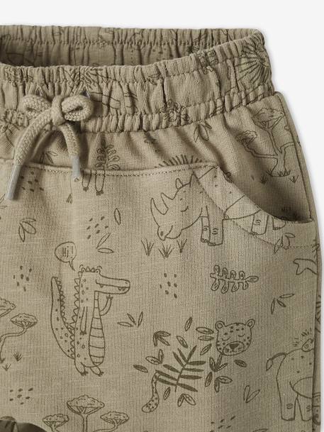 Fleece Trousers for Baby Boys GREEN MEDIUM ALL OVER PRINTED+Light Grey - vertbaudet enfant 