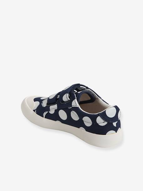 Fabric Trainers with Touch Fasteners, for Girls BLUE DARK ALL OVER PRINTED - vertbaudet enfant 