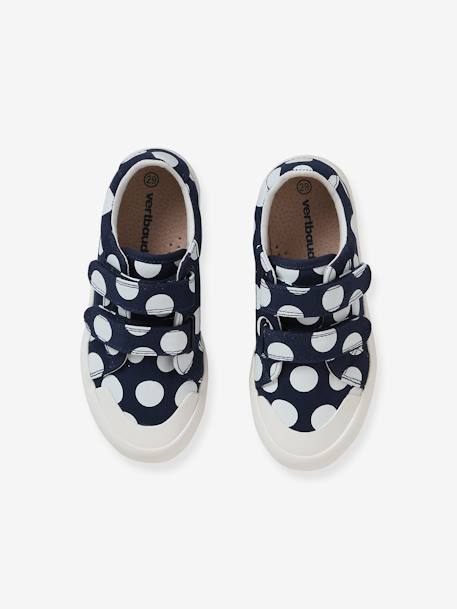 Fabric Trainers with Touch Fasteners, for Girls BLUE DARK ALL OVER PRINTED - vertbaudet enfant 