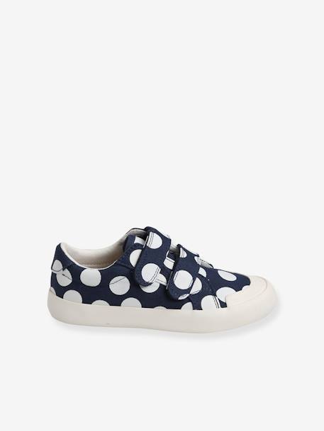Fabric Trainers with Touch Fasteners, for Girls BLUE DARK ALL OVER PRINTED - vertbaudet enfant 