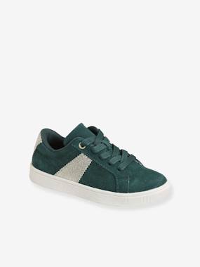 Leather Trainers with Laces & Zip, for Girls  - vertbaudet enfant
