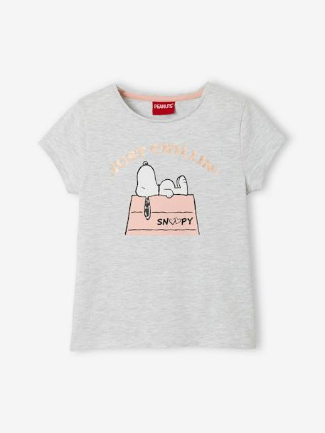 Snoopy by Peanuts® T-shirt for Girls GREY LIGHT SOLID WITH DESIGN - vertbaudet enfant 