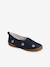 Soft Leather Shoes with Elastic, for Girls BLUE DARK SOLID - vertbaudet enfant 