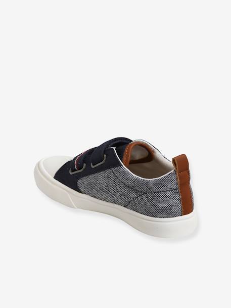 Touch-Fastening Trainers in Fancy Canvas for Boys BLUE DARK TWO COLOR/MULTICOL - vertbaudet enfant 