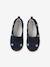 Soft Leather Shoes with Elastic, for Girls BLUE DARK SOLID - vertbaudet enfant 
