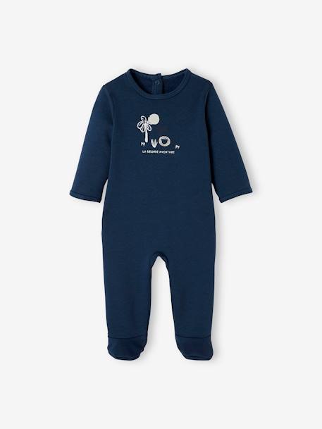 Pack of 2 Fleece Sleepsuits for Babies BLUE DARK TWO COLOR/MULTICOL - vertbaudet enfant 