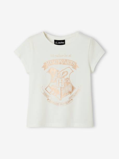 Harry Potter® T-Shirt for Girls WHITE LIGHT SOLID WITH DESIGN - vertbaudet enfant 