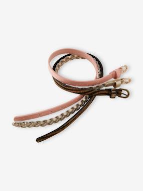 Girls-Accessories-Belts-Pack of 3 Thin Belts for Girls, Oeko-Tex®