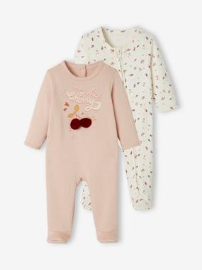 eco-friendly-fashion-Pack of 2 Fleece Sleepsuits for Babies