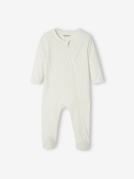 Pack of 3 Sleepsuits in Jersey Knit for Babies WHITE LIGHT TWO COLOR/MULTICOL - vertbaudet enfant 