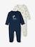 Pack of 2 Fleece Sleepsuits for Babies BLUE DARK TWO COLOR/MULTICOL - vertbaudet enfant 