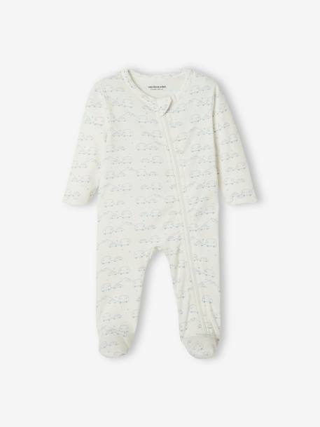 Pack of 3 Sleepsuits in Jersey Knit for Babies BEIGE MEDIUM TWO COLORS/MULTIC+GREY DARK TWO COLOR/MULTICOL+WHITE LIGHT TWO COLOR/MULTICOL - vertbaudet enfant 