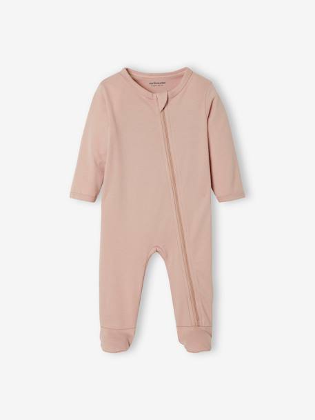 Lot de 3 pyjamas bébé en jersey ouverture zippée BASICS - lot ivoire, Bébé