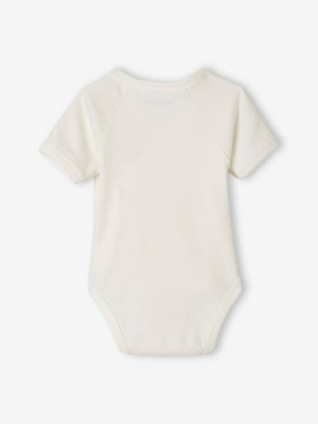 Pack of 3 Short Sleeve 'Rainbow' Bodysuits for Newborn Babies BLUE LIGHT TWO COLOR/MULTICOL - vertbaudet enfant 