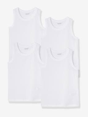 Boys-Underwear-T-Shirts-Pack of 4 Boys' Vest Tops