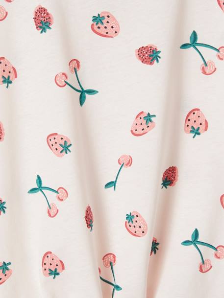 T-shirt fille imprimé noeud fantaisie manches courtes blanc+lavande+rose+rose mauve imprimé - vertbaudet enfant 