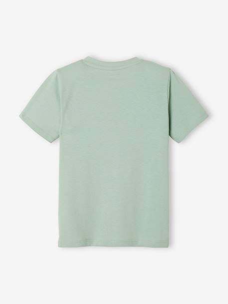 T-Shirt with Message for Boys BLUE MEDIUM SOLID WITH DESIGN+ecru+mint green+night blue+royal blue+sage green+white+yellow - vertbaudet enfant 