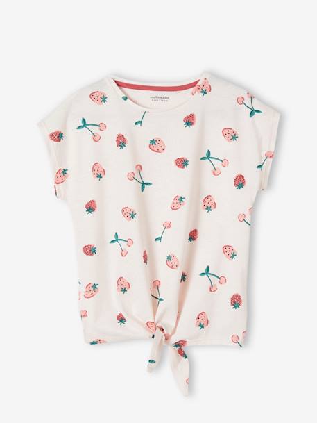 Printed T-Shirt for Girls PINK DARK ALL OVER PRINTED+PINK MEDIUM ALL OVER PRINTED+WHITE MEDIUM ALL OVER PRINTED+YELLOW LIGHT SOLID WITH DESIGN - vertbaudet enfant 