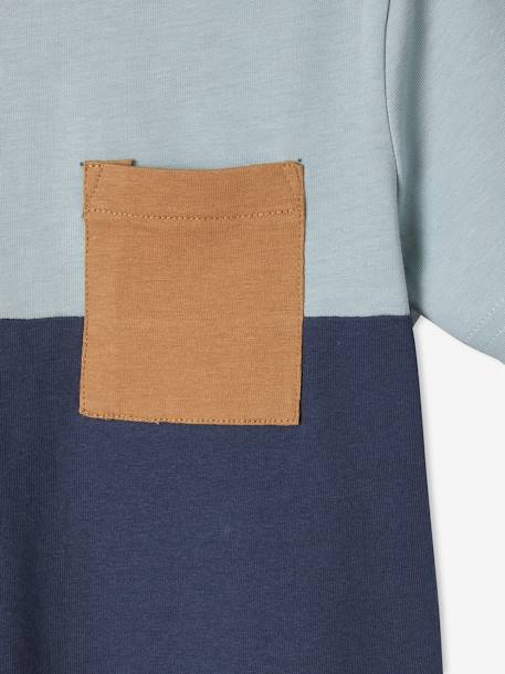 T-shirt garçon coloblock manches courtes ardoise+menthe+orange+vert anglais - vertbaudet enfant 