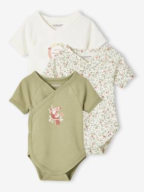 Pack of 3 Long Sleeve Jungle Bodysuits for Newborn Babies  - vertbaudet enfant