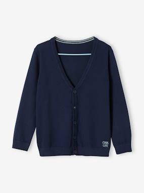 Boys-V-Neck Cardigan, "cool life" Embroidery, for Boys