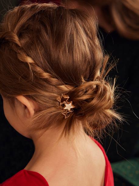 Set of 2 Hair Slides for Girls Gold - vertbaudet enfant 