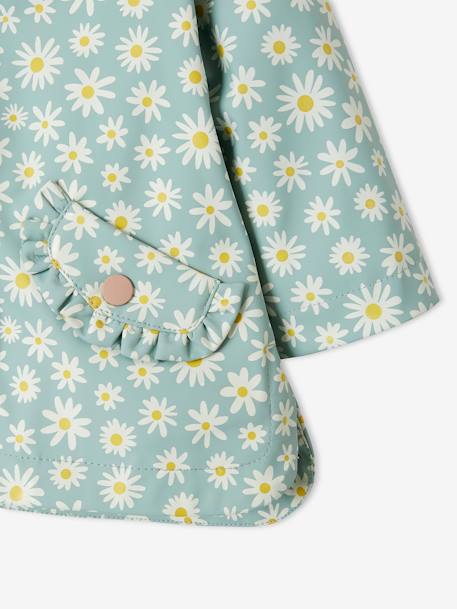 Ciré bébé fille à capuche écru+vert céladon imprimé - vertbaudet enfant 