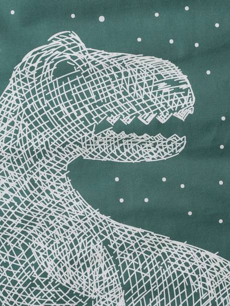 Parure housse de couette + taie d'oreiller avec détails phosphorescents GRAPHIC DINO vert - vertbaudet enfant 