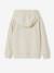 Sweat garçon zippé à capuche animation rayures Beige chiné+bleu nuit - vertbaudet enfant 