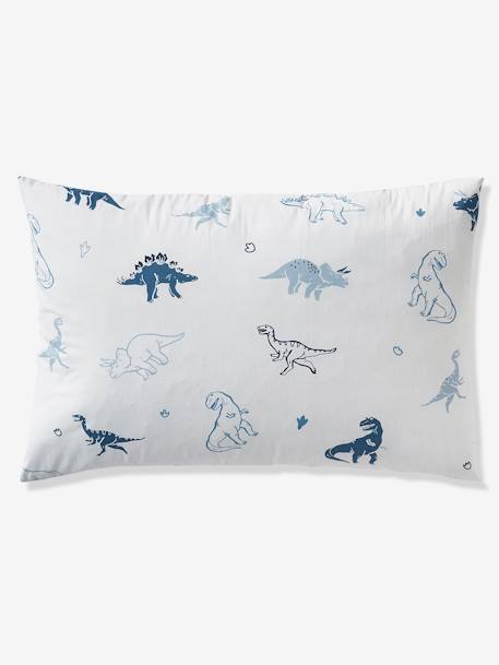Duvet Cover & Pillowcase Set for Children, Hello Dinos, Basics WHITE LIGHT ALL OVER PRINTED - vertbaudet enfant 