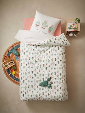 Bedding & Decor-Duvet Cover + Pillowcase Set for Children, Cactus