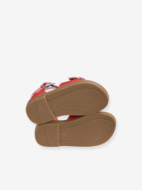 Open-Toe Sandals for Baby Girls ORANGE BRIGHT SOLID - vertbaudet enfant 