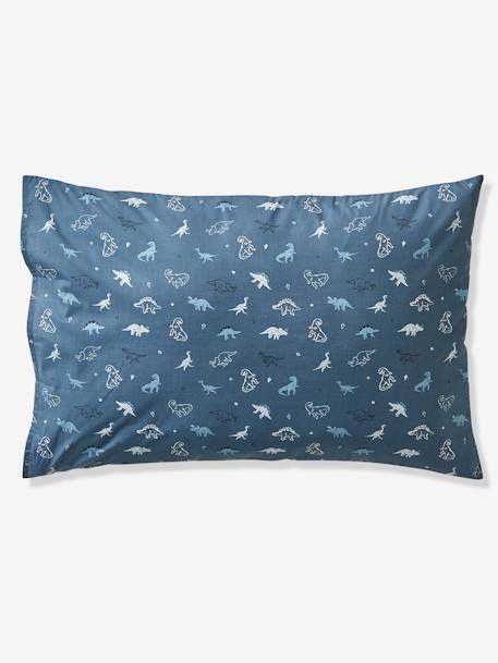 Duvet Cover & Pillowcase Set for Children, Hello Dinos, Basics WHITE LIGHT ALL OVER PRINTED - vertbaudet enfant 