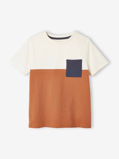 T-shirt garçon coloblock manches courtes ardoise+menthe+orange+vert anglais - vertbaudet enfant 