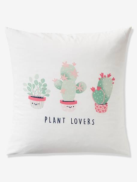 Duvet Cover + Pillowcase Set for Children, Cactus WHITE LIGHT ALL OVER PRINTED - vertbaudet enfant 