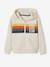 Sweat garçon zippé à capuche animation rayures Beige chiné+bleu nuit - vertbaudet enfant 