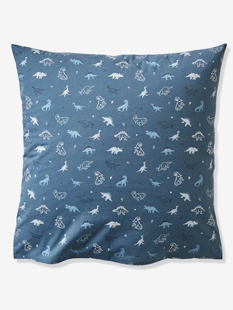 Duvet Cover & Pillowcase Set for Children, Hello Dinos, Basics WHITE LIGHT ALL OVER PRINTED - vertbaudet enfant 