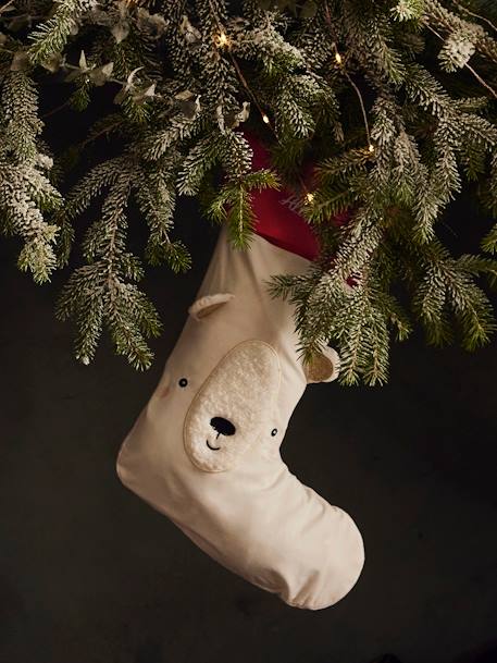 Chaussette de Noël personnalisable Ours BLANC - vertbaudet enfant 