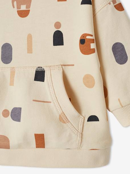 Sweat bébé en molleton motifs géométriques beige clair imprimé - vertbaudet enfant 