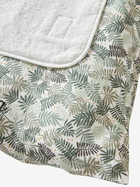 Housse matelas à langer personnalisable beige imprimé+écru / vert feuille+multicolore+vert sauge - vertbaudet enfant 