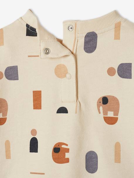 Sweat bébé en molleton motifs géométriques beige clair imprimé - vertbaudet enfant 