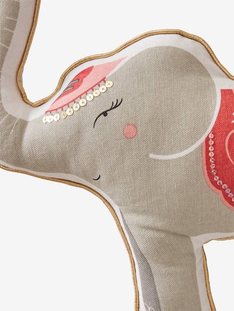 Pack of 2 Animal Cushions, Eden India BROWN LIGHT SOLID WITH DESIGN - vertbaudet enfant 
