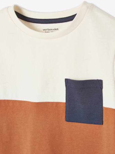 T-shirt garçon coloblock manches courtes ardoise+menthe+orange+vert anglais - vertbaudet enfant 